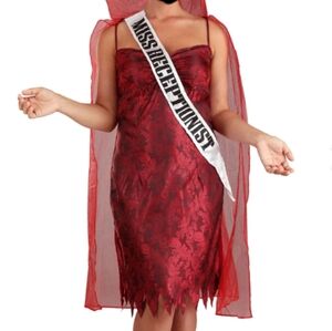 Miss Dead Receptionist Costume(Size XS) and Wig
